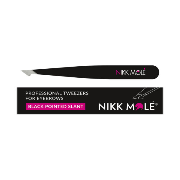 Beveled eyebrow tweezers black Nikk Mole