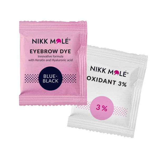 Eyebrow dye Nikk Mole Blue-Black, sachets