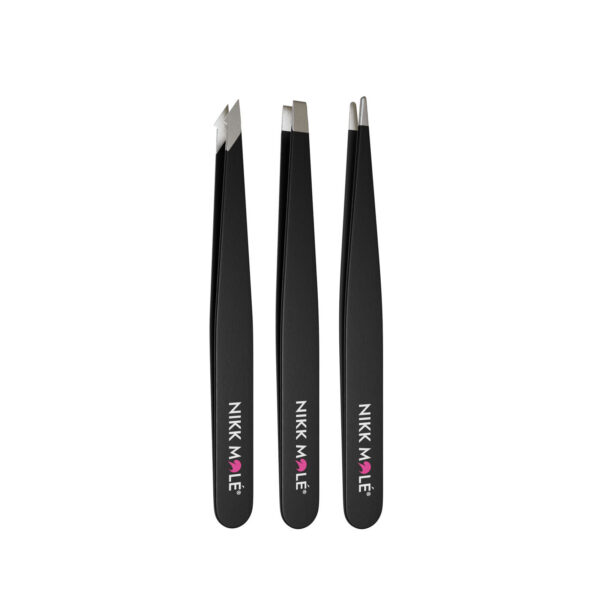 Set of black tweezers Nikk Mole (3pcs)